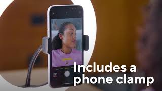 Universele Trust Maku Tripod Telefoonhouder Met Ringlamp video