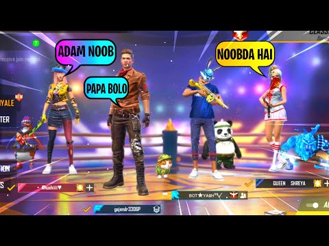 Pro Girl Call Me Adam Noob😡आजा 1 vs 2 में🔥- Garena Free Fire