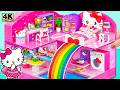 Make Hello Kitty House With Bed Kitchen Playset Laundry Set Rainbow Slide DIY Miniature House