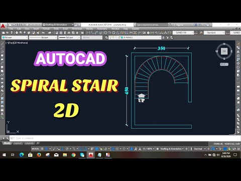 AutoCad || Spiral stair tutorial || stair