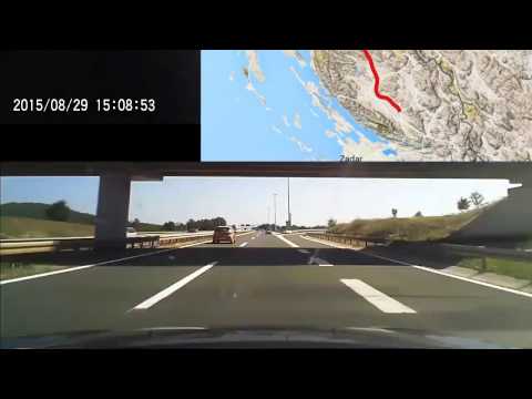 driving down highway from Zagreb to Sibenik