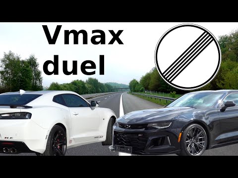 Chevrolet Camaro SS vs. ZL1 acceleration and Vmax 312kph/194mph on german Autobahn