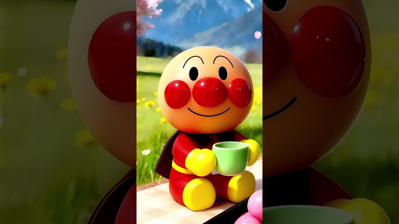 桜満開🌸アンパンマンとばいきんまんのお花見♬ AI #shorts