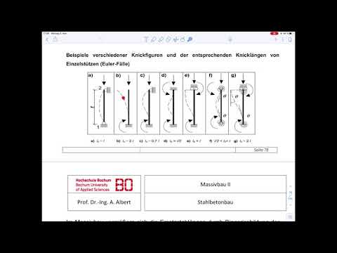 Massivbau 2 – Übung 9 Stützenbemessung Kragstütze gemäß Theorie II. Ordnung (Teil 1)