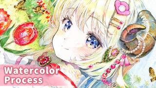 Transparent Watercolor Process | Tsunomaki Watame