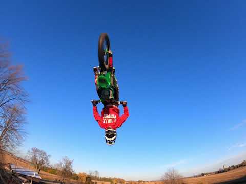 FPV drone following a freestyle motocross rider