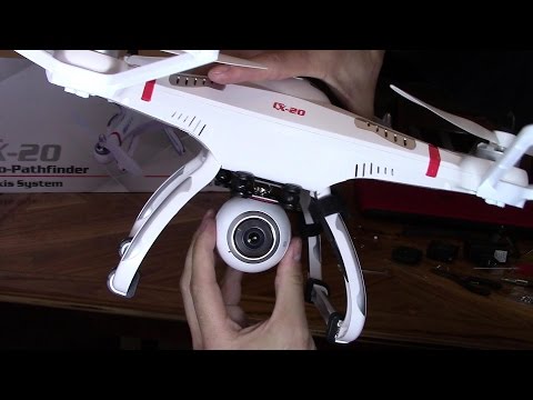 Quadcopter Drone CX-20 setup tutorial, mount camera, calibrate & take off , GPS hold