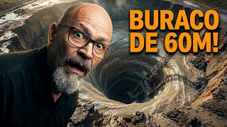 Como esse lago virou um buraco de 60 metros em 2 dias?