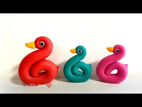 ❤️ Clay art - how to make cute duck/ duckies / model craft tutorial. DIY