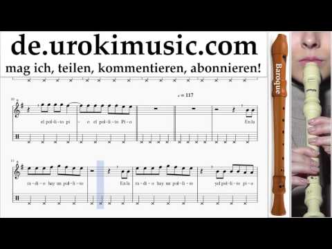 Blockflöte B. Lernen Pulcino Pio El Pollito Pio Teil#2 Blockflötenunterricht Noten Schule Lied