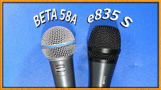 슈어 BETA 58A 젠하이저 e835 S 다이나믹 마이크 비교