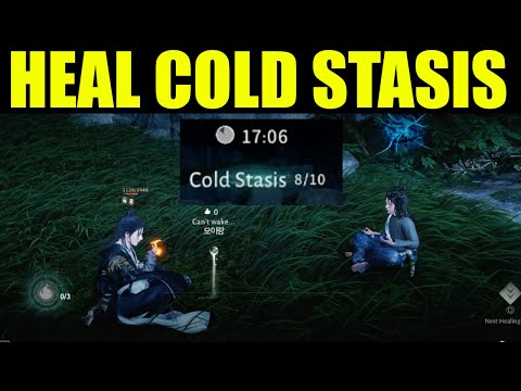 Where winds meet - use wind stance select the healing fee and heal the beggar (cold stasis)