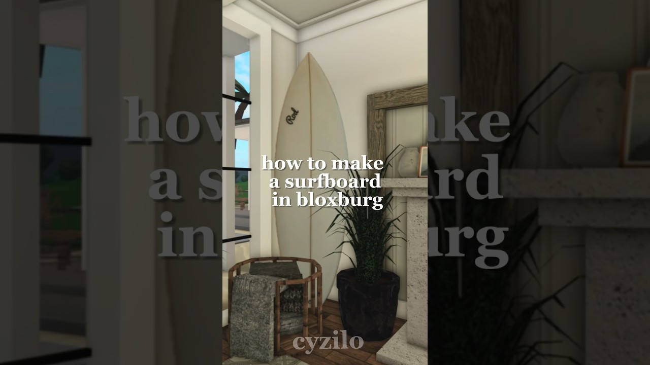 bloxburg surfboard tutorial 🌊🏄‍♀️ #bloxburg #roblox #bloxburgdecals #decals #beach #coastal