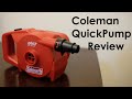 Coleman QuickPump 4D Cell Battery Air Pump Full Review and Demonstration