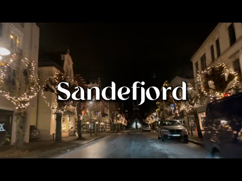 Cold Sunday Night on the First of December in Sandefjord, Norway