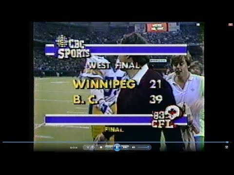 1983 Western Final   Winnipeg Blue Bombers at BC Lions