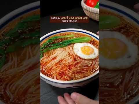 Easy Sour & Spicy Noolde Soup Recipe #shorts #recipe #cooking #chinesefood #noodles #ramen