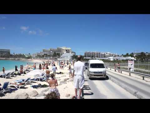 Jet Blast in Maho Beach, St. Maarteen, Netherland Antilles