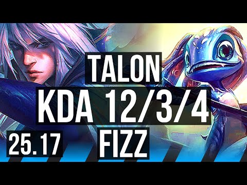 TALON vs FIZZ (MID) | 7 solo kills, Godlike, 12/3/4 | KR Master | 25.17