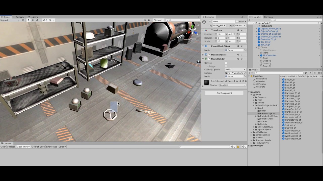 Unity3D: Sci-fi Objects Pack 1 - Populate Scene