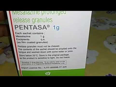 Pentasa 500mg tablet pr, packaging sizes: 10*10 tablets