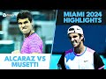 Carlos Alcaraz vs Lorenzo Musetti Brilliant Shotmaking | Miami 2024 Highlights