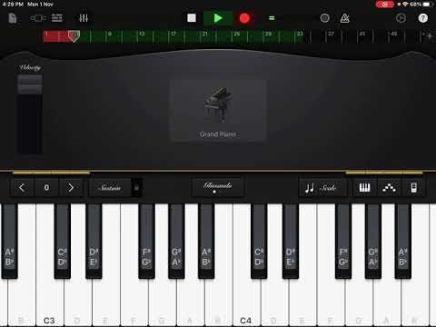 “Shawn Mendes” stitches on piano garage band