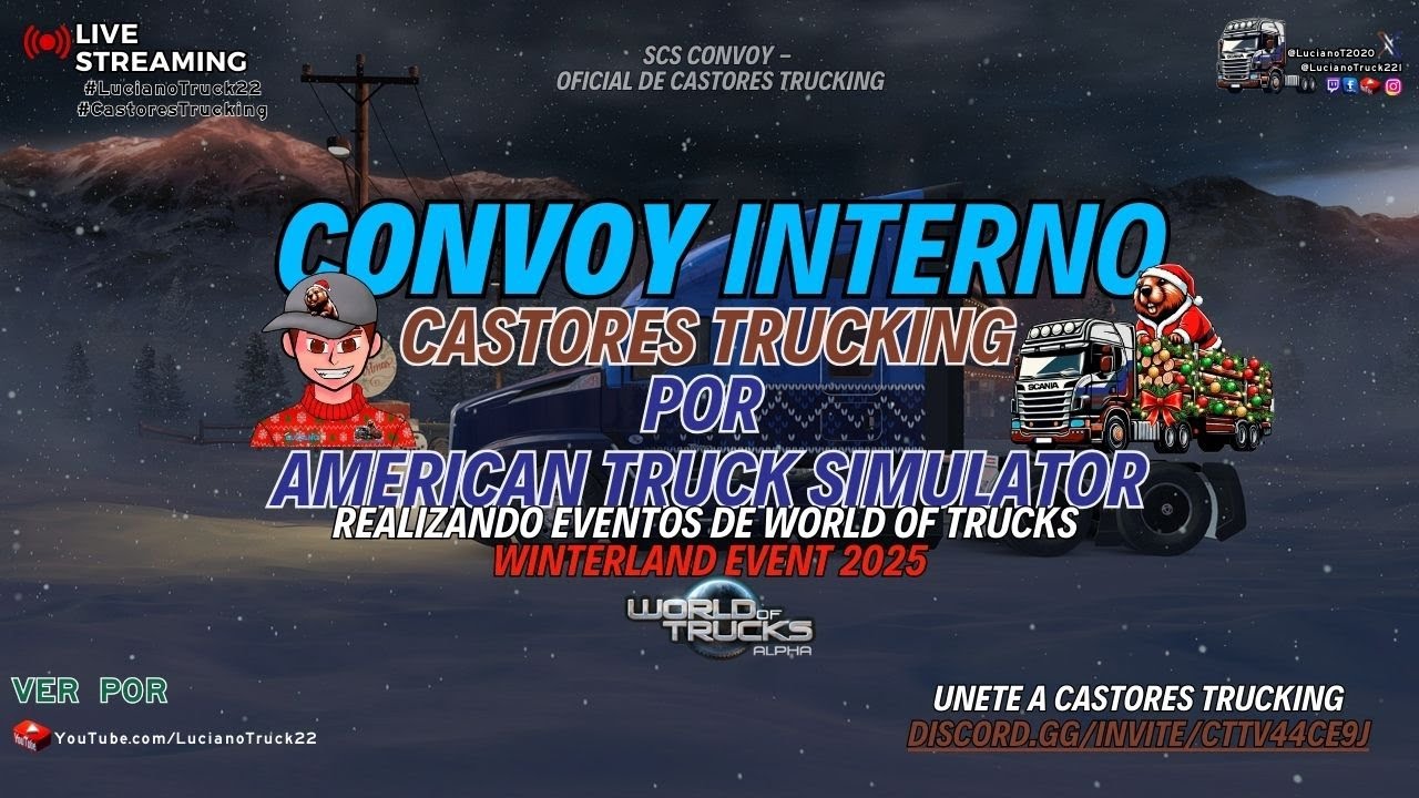 🔴 EN VIVO | Convoy Interno de Castores Trucking 🚛 Winterland Event 2025 | ATS | SCS Convoy ❄️🔥