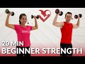 20 Min Full Body Dumbbell Workout For Beginners Beginner Strength Training At Home With Weight