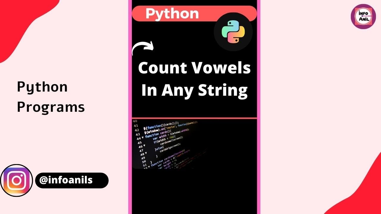 Count Vowels from String Using Python | #shorts #programming #pythonprogramming