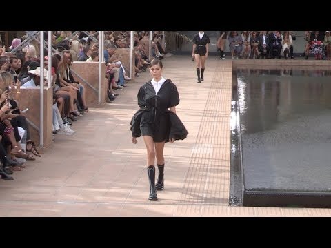 Kaia Gerber and models on the runway for the Longchamp Fashion Show in NYC