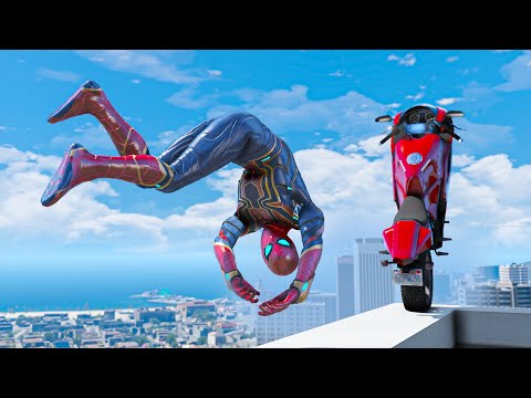 GTA 5 IRON SPIDERMAN Ragdolls (Euphoria Physics Showcase) #7