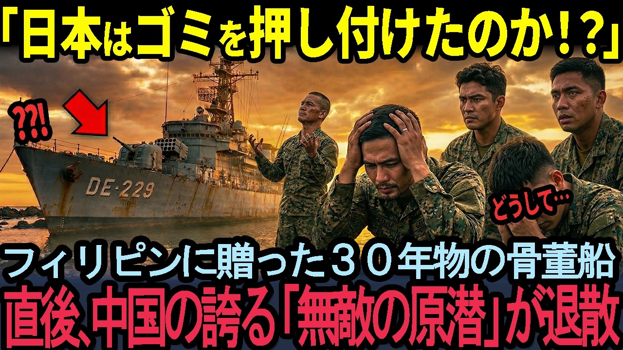 「日本は俺たちを見捨てたのか…」泣き崩れるフィリピン兵。直後、30年前の“老兵”が最強原潜を水面に引きずり出した！伝説の包囲網突破【海外の反応】