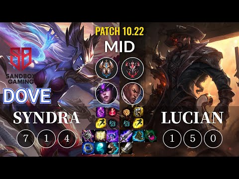 SB Dove Syndra vs Lucian Mid - KR Patch 10.22
