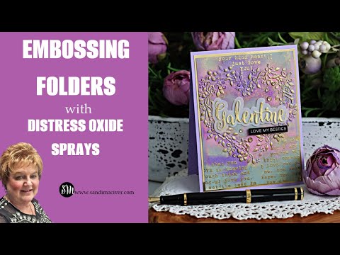 Embossed Card with Distress Oxide Ink Sprays