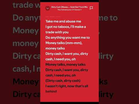Dirty Cash ( Money Talks ) - The Adventures Of Stevie V  [ Lyrics ]