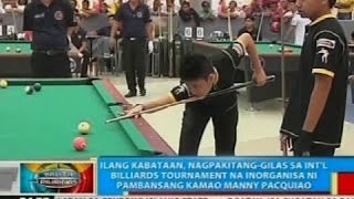 Ilang kabataan, nagpakitang-gilas sa int'l billiards tournament na inorganisa ni Manny Pacquiao