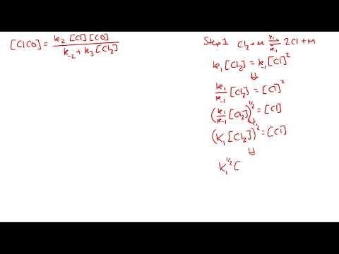 Derive Rate Law using Steady State Approximation