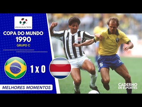 BRASIL 1 X 0 COSTA RICA -  COPA 1990 - 2ª RODADA GRUPO C - MELHORES MOMENTOS - BANDEIRANTES