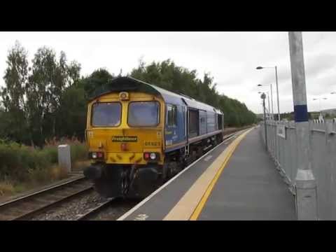 Freightliner class 66623 "Bill Bolsover" arrives at Chesterfield 26/8/14
