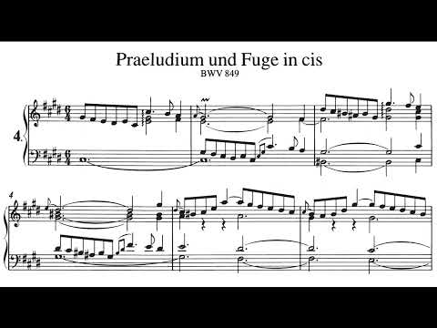 J. S. Bach - WTC I, Prelude & Fugue in C-Sharp Minor, BWV 849, Organ & Sheet Music
