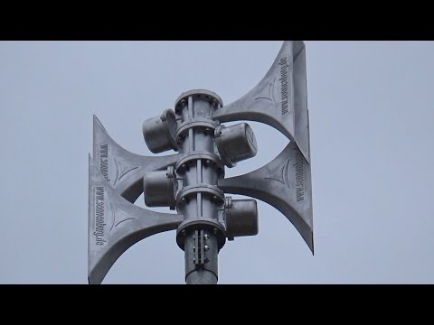 Sirenenprobe im Bergischen Land - Neue Hochmastsirene mit 600 Watt
