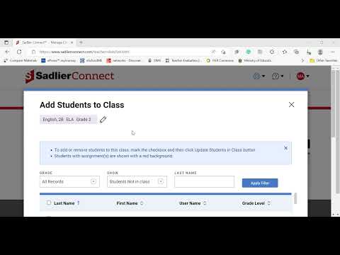 Setting Up My Sadlier Class