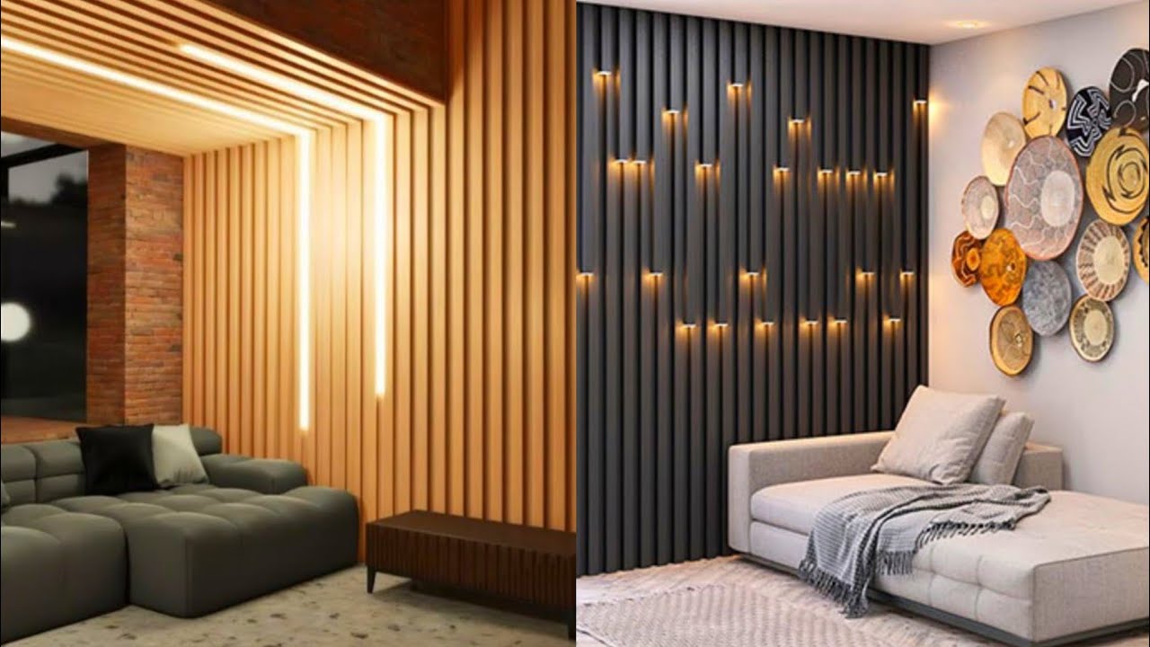 PVC Wall Panel Design | Living Room Wooden Wall Panels |Bedroom Background Wall Panel Installation