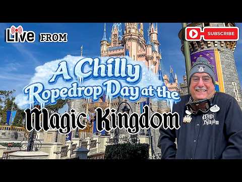 🔴 LIVE A Chilly Rope Drop at the Magic Kingdom at Walt Disney World 