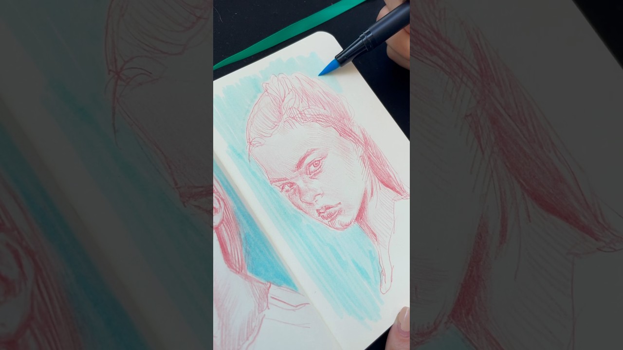 Daily sketchbook portrait drawing | 20 minute face sketch exercise #howtodraw #portrait #sketchbook