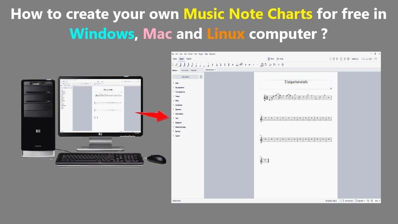 How to create your own Music Note Charts for free in Windows, Mac and Linux computer ?