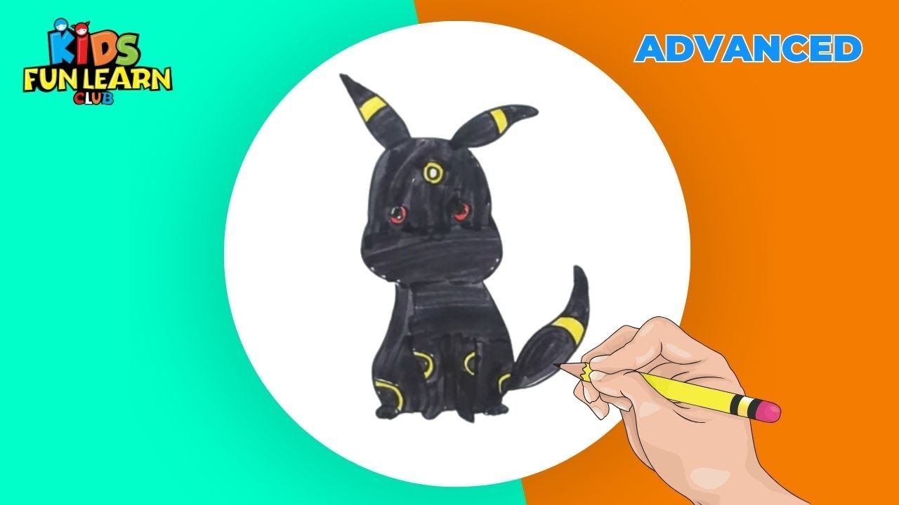 How to draw Umbreon Pokemon for Kids
