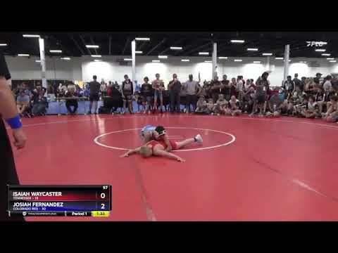 97 Lbs Round 3 (8 Team) - Isaiah Waycaster, Tennessee Vs Josiah Fernandez, Colorado Red 8ef7