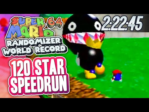 Super Mario 64 Randomizer 120 Star Speedrun in 2:22:45 Former World Record